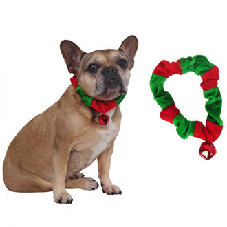 Honden verkleed halsband Kerst met belletje - Verkleedattributen Multikleur