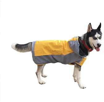 Honden Waterdicht Winddicht Reflecterende Hooded Regenjas Poncho Regen Jas Jas geel / 8
