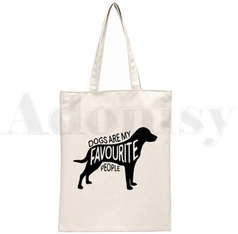 Honden Zijn Mijn Favoriete Mensen Toevallige Grappig Handtassen Schoudertassen Toevallige Winkelen Meisjes Handtas Vrouwen Elegante Canvas Tas B
