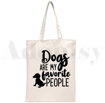 Honden Zijn Mijn Favoriete Mensen Toevallige Grappig Handtassen Schoudertassen Toevallige Winkelen Meisjes Handtas Vrouwen Elegante Canvas Tas