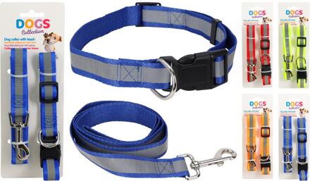 Hondenhalsband met riem 4ass verschillende