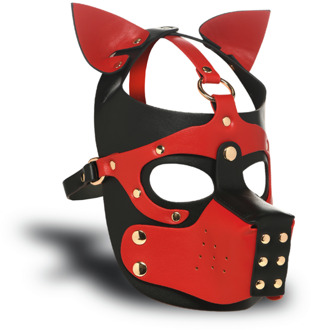 Hondenkap met Muilkorf - Zwart/Rood - Hondenkap met Muilkorf - Zwart/Rood