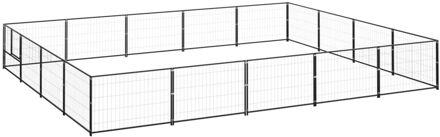 Hondenkennel 20 m² staal zwart