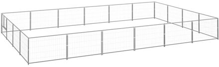 Hondenkennel 24 m² staal zilverkleurig