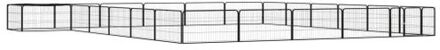 Hondenkennel 24 panelen 100x50 cm gepoedercoat staal zwart