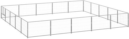 Hondenkennel 25 m² staal zilverkleurig