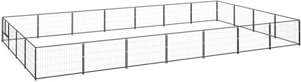 Hondenkennel 28 m² staal zwart