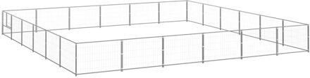 Hondenkennel 36 m² staal zilverkleurig