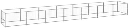 Hondenkennel 7 m² staal zilverkleurig