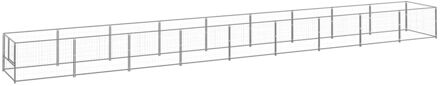 Hondenkennel 9 m² staal zilverkleurig