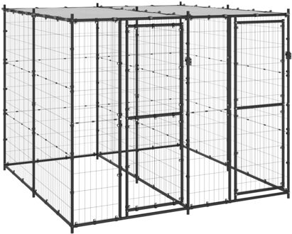 Hondenkennel met dak 4,84 m² Multikleur