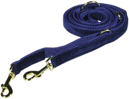 Hondenriem Kentucky Velvet 200cm Large Donkerblauw, 200 CM in donkerblauw
