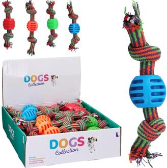 Hondentouw met speelgoed 4ass verschillende