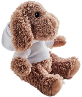 Hondje pluche teddybeer - maat One size Wit