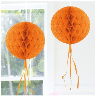 Honeycomb ballen oranje 30 cm - Hangdecoratie