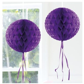 Honeycomb ballen paars 30 cm - Hangdecoratie