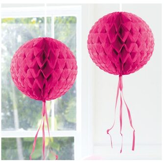 Honeycomb ballen roze 30 cm - Hangdecoratie