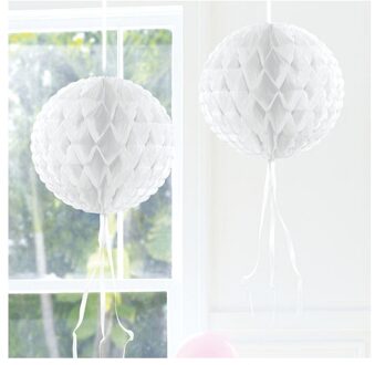 Honeycomb ballen wit 30 cm - Hangdecoratie