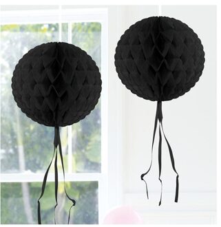 Honeycomb ballen zwart 30 cm - Hangdecoratie