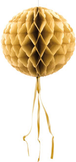 Honeycomb bol - 30 cm - goudkleurig