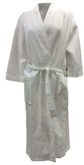 Honeycomb Cotton Robe Wit - Medium,Large