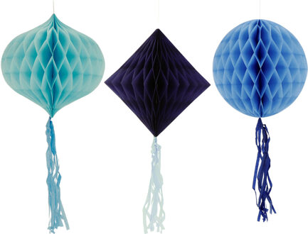 Honeycomb Set Bold Blue 3-Delig Blauw