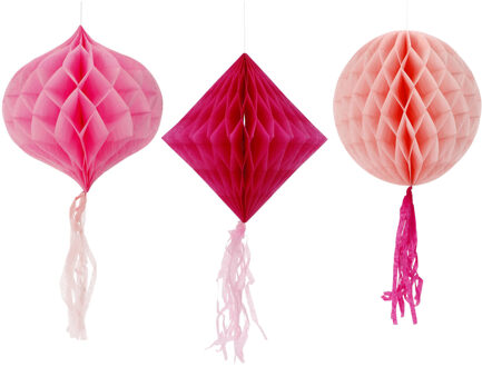 Honeycomb Set Perfect Pink 3-Delig Roze