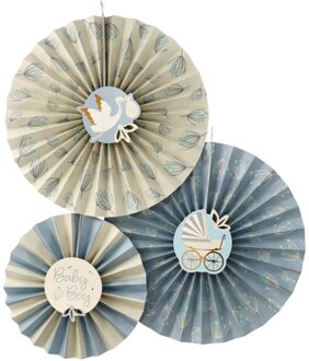 Honeycomb Waaier Blooming Baby Boy (3st) Blauw