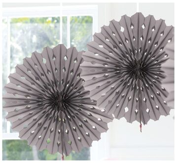 Honeycomb waaiers zilver 45 cm - Hangdecoratie Zilverkleurig