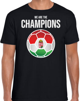 Hongarije EK/ WK supporter t-shirt - we are the champions met Hongaarse voetbal - zwart - heren - kleding / shirt XL