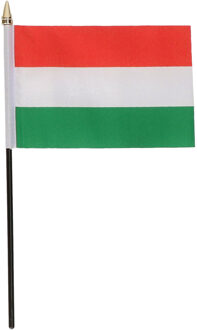Hongarije - mini vlaggetje van 10 x 15 cm op stokje - Landen vlag - H27 cm Multi