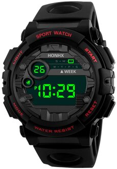 Honhx Led Horloge Datum Sport Mannen Luxe Heren Digitale Outdoor Elektronische Horloge Curren Horloge Mannen Erkek Kol Saati Часы Мужские #14 rood A