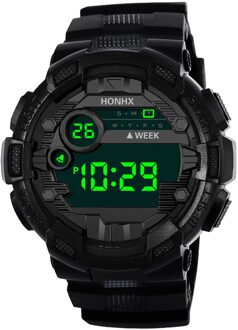 Honhx Led Horloge Datum Sport Mannen Luxe Heren Digitale Outdoor Elektronische Horloge Curren Horloge Mannen Erkek Kol Saati Часы Мужские #14 zwart B