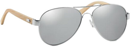 Honiara bamboe zonnebril voor volwassenen - maat One size Zilver