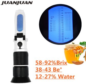 Honing Handheld Refractometer Brix 58-92% Suiker Inhoud Bijenteelt Atc Breking Zoetheid Concentratie Meter Met Doos 50% Off zonder doos