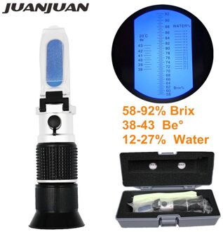Honing Handheld Refractometer Brix 58-92% Suiker Inhoud Bijenteelt Atc Breking Zoetheid Concentratie Meter Met Doos 50% Off