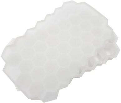 Honingraat Ice Cube Tray Cubes Silicone Ice Cube Maker Mold Met Deksels Voor Ijs Party Whiskey Cocktail Koud Drankje kerst wit