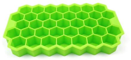 Honingraat Ice Mold Lade 37 Ijsblokjes Puck Maken Mold Thuis Diy Silicone Ice Box Party Ijs Whiskey Cocktail koud Drankje groen