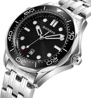 HONMIN Seamaster Chronograph 42mm Blue Dial Stainless Steel Quartz Men's Watch