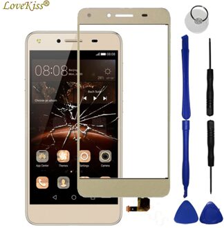 Honor 5A Voorpaneel Voor Huawei Honor 5A Y5 II 2 Y5II CUN-L01 LYO-L21 Touch Screen Sensor Digitizer LCD Display glass Cover Lens goud