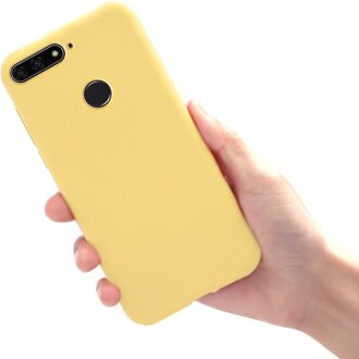 Honor 7C Cover Honor 7C Case Siliconen 5.7 Candy Kleur Back Cover Telefoon Case Voor Huawei Honor 7C 7 C AUM-L41 Rusland Honor 7C Case geel