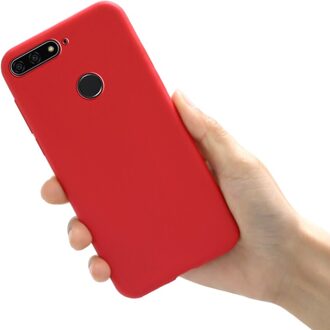 Honor 7C Cover Honor 7C Case Siliconen 5.7 Candy Kleur Back Cover Telefoon Case Voor Huawei Honor 7C 7 C AUM-L41 Rusland Honor 7C Case rood