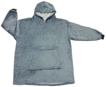 Hooded Pocket Dekens Warm Met Mouwen Accessoires Levert Sweatshirt Hoodie Slant Gewaad Outdoor Winter Gewaad Deken grijs