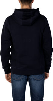 Hoodie in biologische katoenblend met logoborduring Donkerblauw - XS