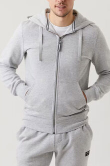 hoodie jacket - heren sweatvest dik - lichtgrijs melange -  Maat: XXL