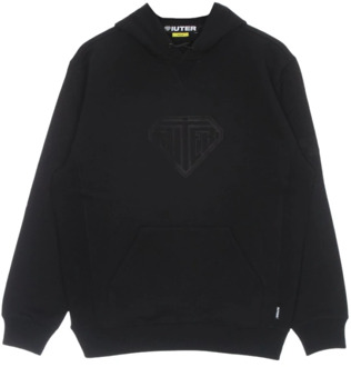 hoodie -logo Iuter , Black , Heren - XL