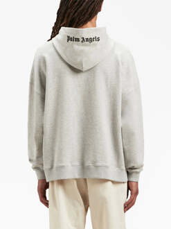Hoodie met geborduurd logo van Palm Angels in grijs - maat