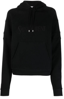 Hoodie met logo Saint Laurent , Black , Dames - Xl,L,M,S,Xs
