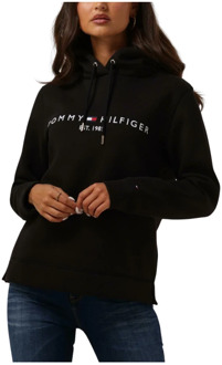 Hoodie met logoborduring Zwart - XS