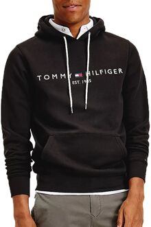 Hoodie met logoborduring Zwart